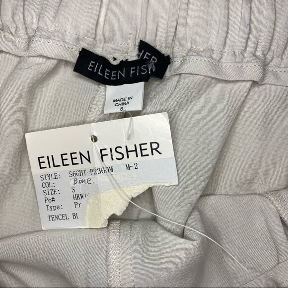 NWT Eileen Fisher cream Drawstring Ankle Pants Small - Picture 9 of 10